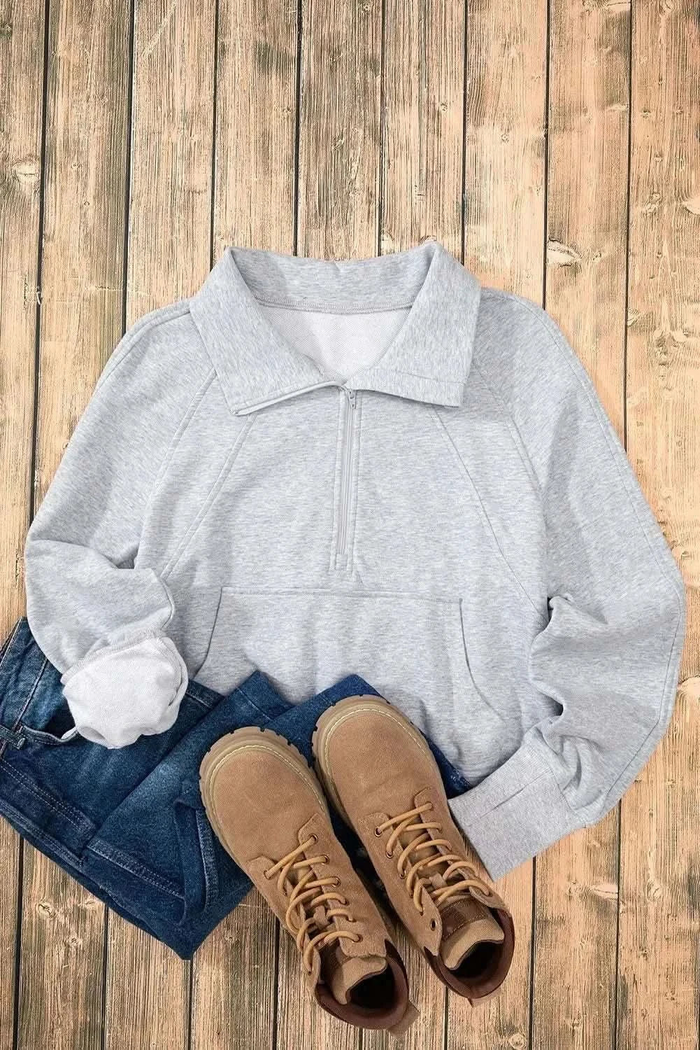 Half Zip Long Sleeve Sweatshirt - Love Salve