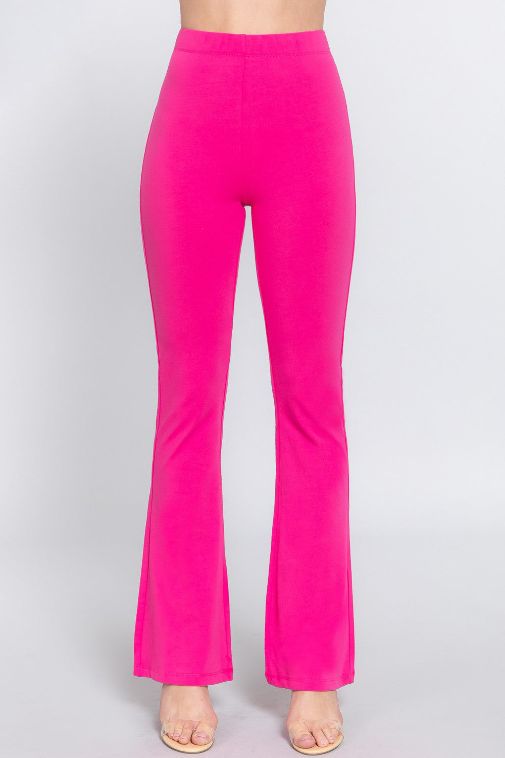 Active Basic Waist Elastic Slim Flare Yoga Pants