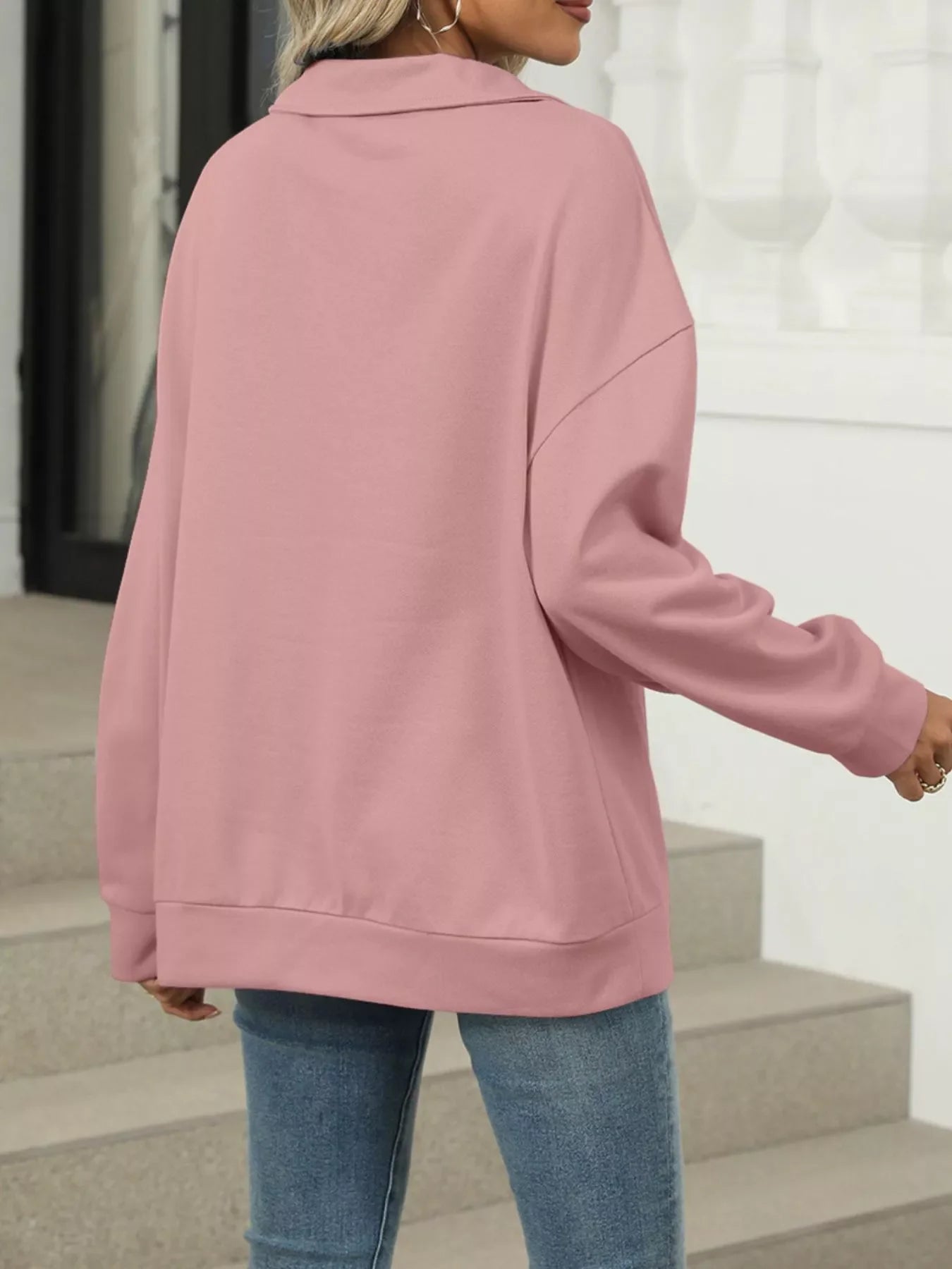 Johnny Collar Long Sleeve Sweatshirt