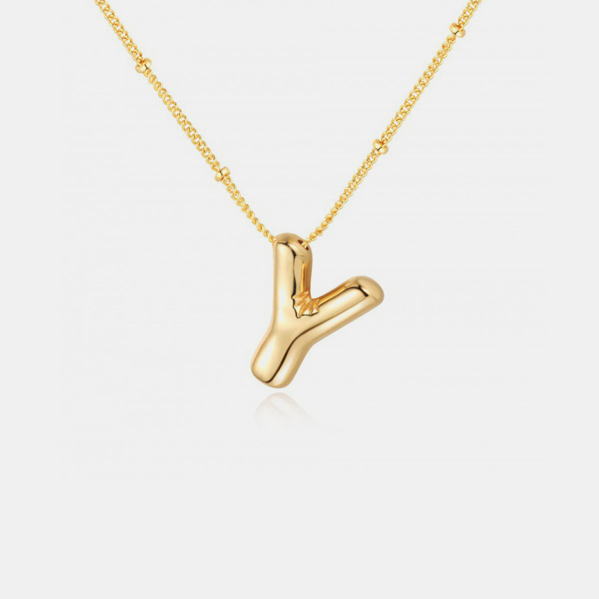 Golden Glow Bubble Initial Necklace – Make Your Statement Shine!