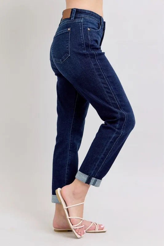 Judy Blue Plus Size High Waist Boyfriend Jeans - Love Salve