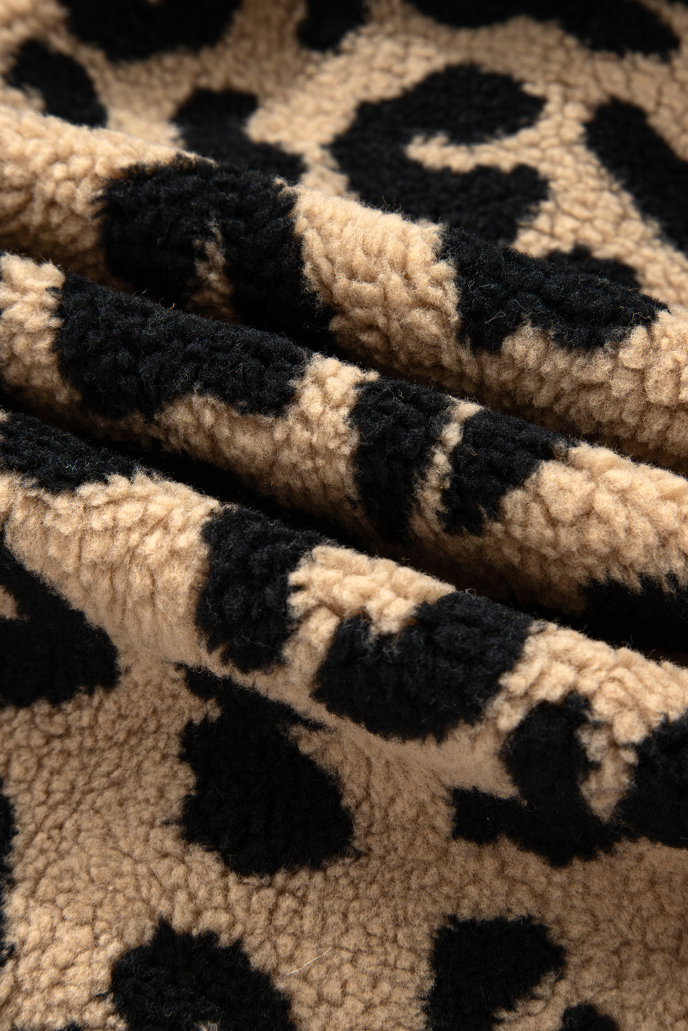 Premium Khaki Leopard Sherpa Button Front Plus Size Vest Jacket Dear-Lover Dropshipping