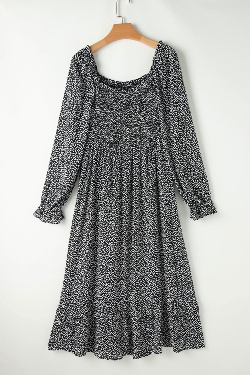 Elegant sheer ruffled midi dress - Love Salve