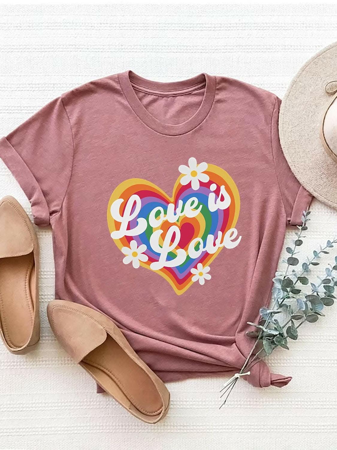 Stylish graphic tee - round neck, short sleeves, 100% polyester - Love Salve