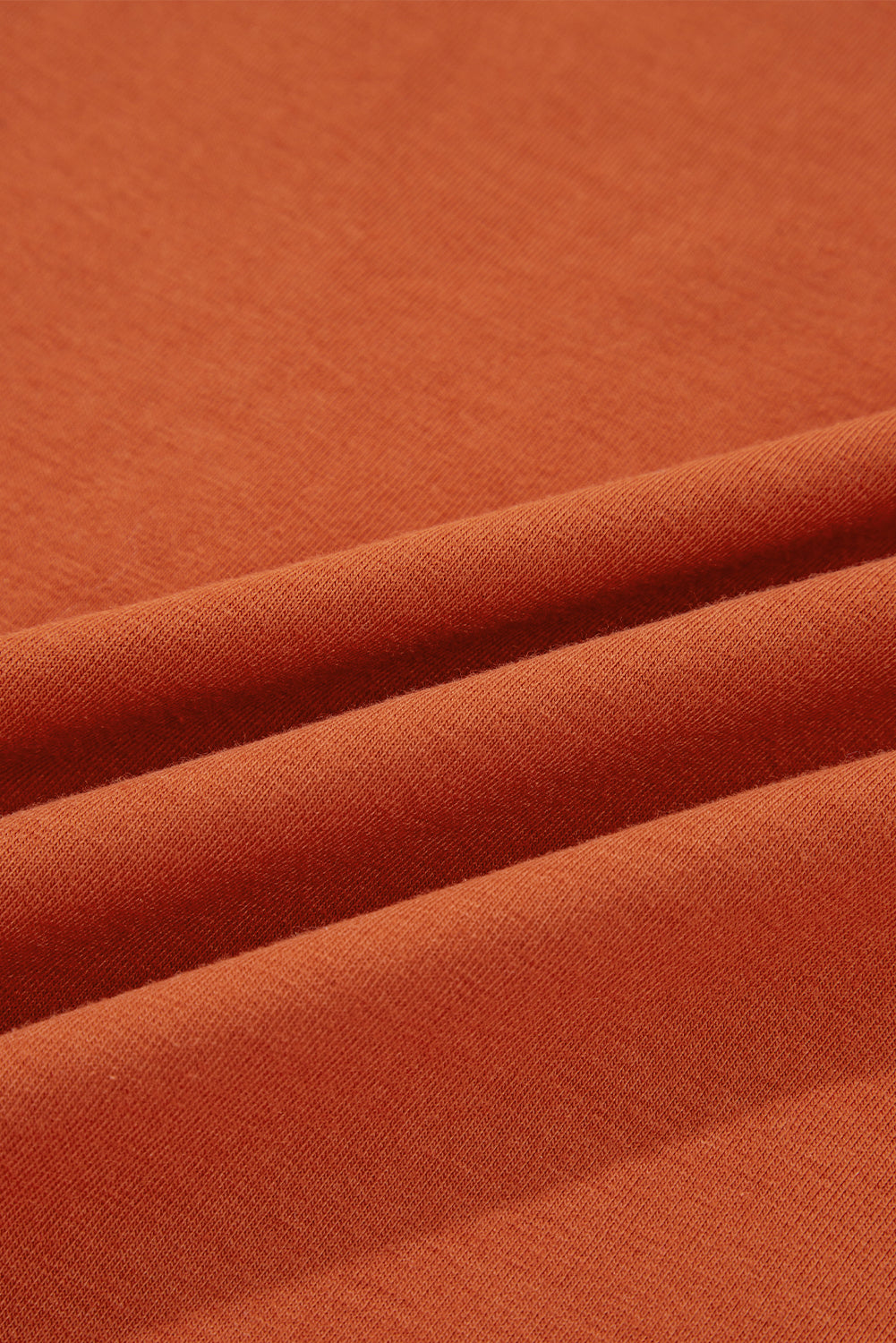 Red Clay Asymmetric Seam Detail Solid Color Long Sleeve Top