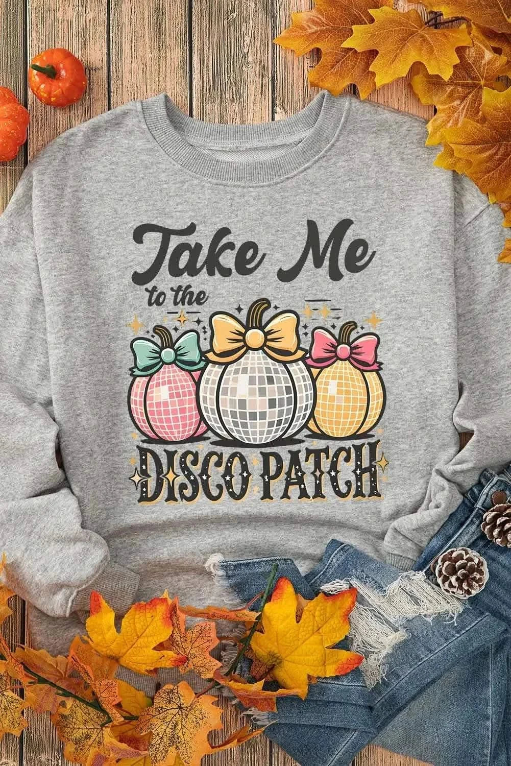 Graphic Round Neck Long Sleeve Sweatshirt - Love Salve