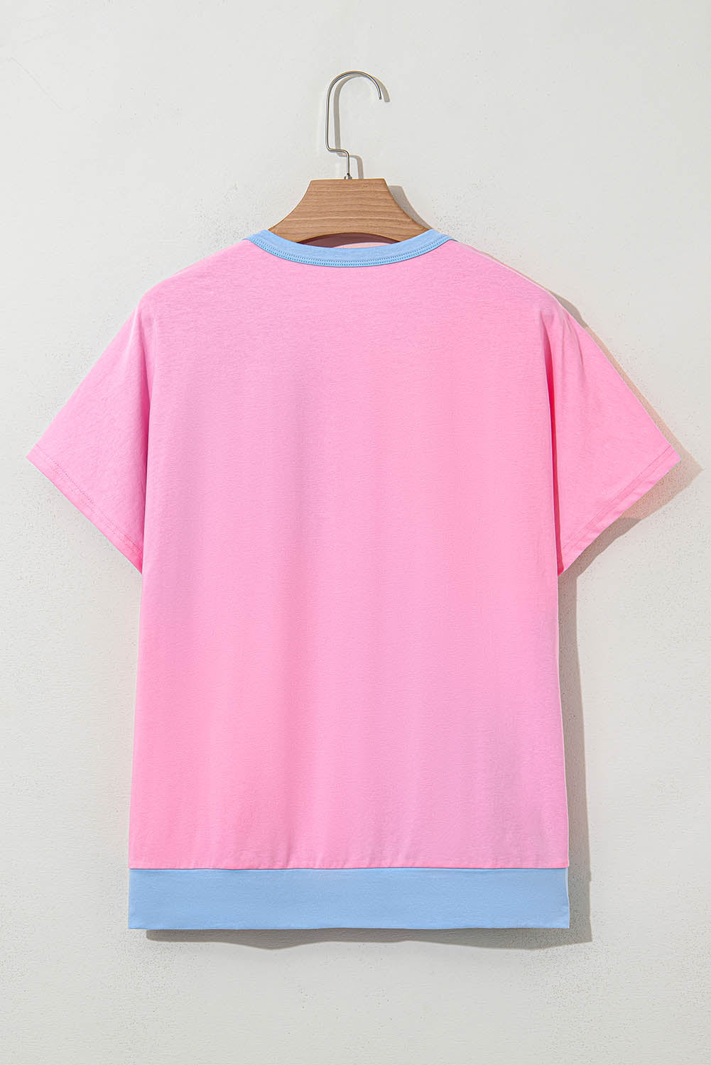 Myosotis Two Tone Half Buttons Collared T Shirt for Women