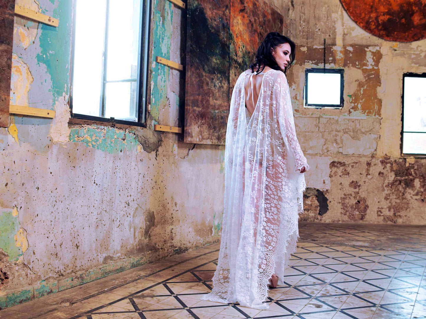 Eyelash Lace Super Loose Robe Bikini Cover
