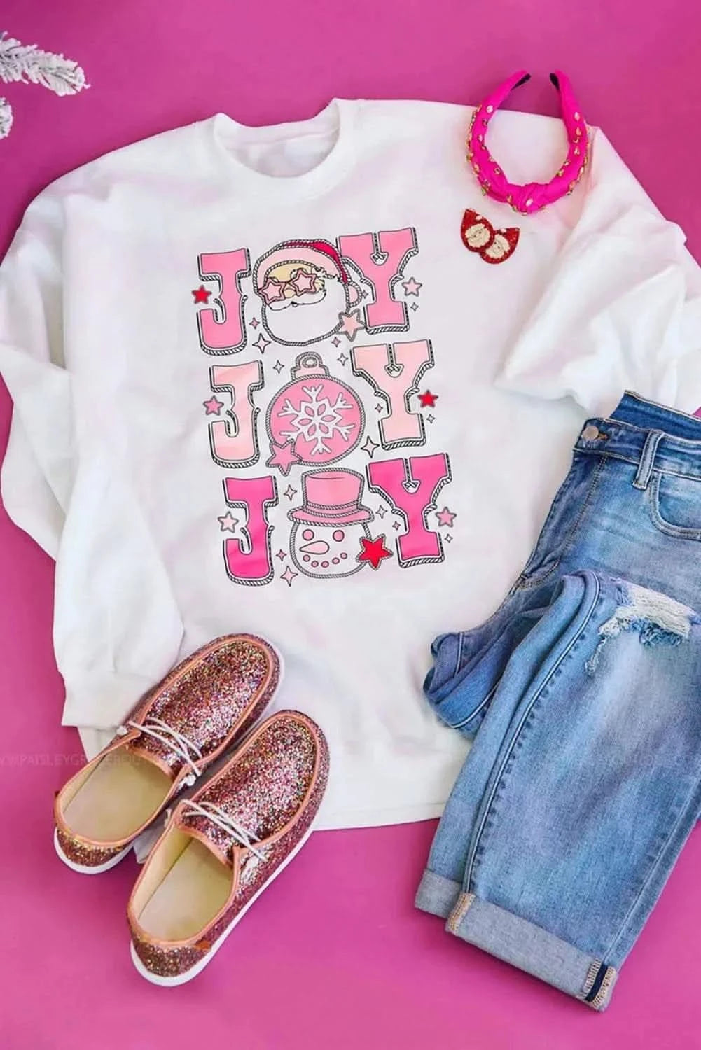 JOY Round Neck Long Sleeve Sweatshirt - Love Salve