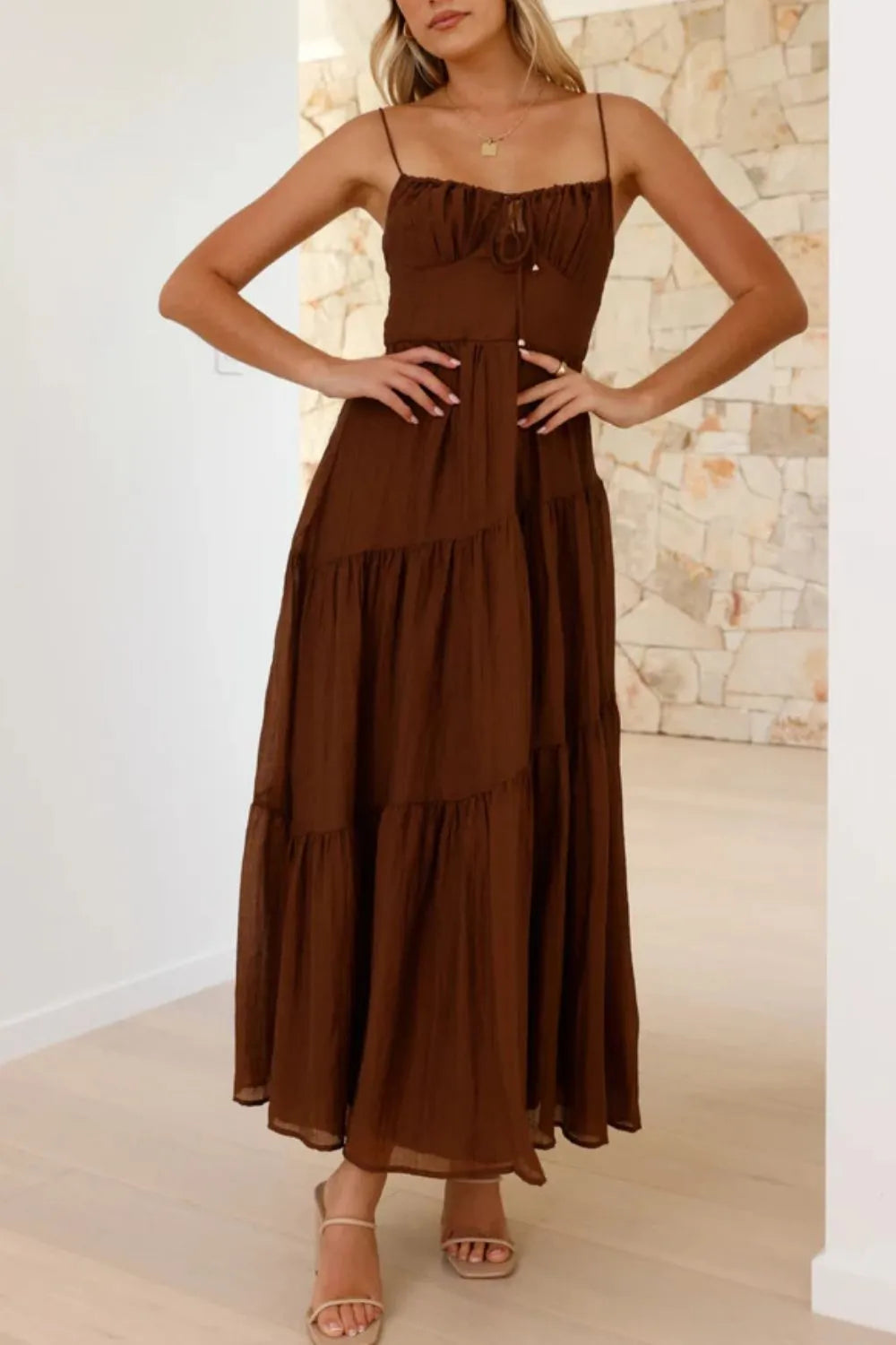 Whimsical Breeze Smocked Cami Maxi Dress