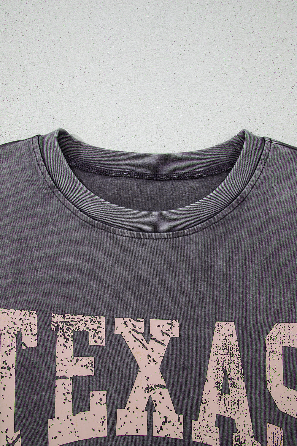 Medium Grey TEXAS Steer Head Graphic Mineral Wash T Shirt