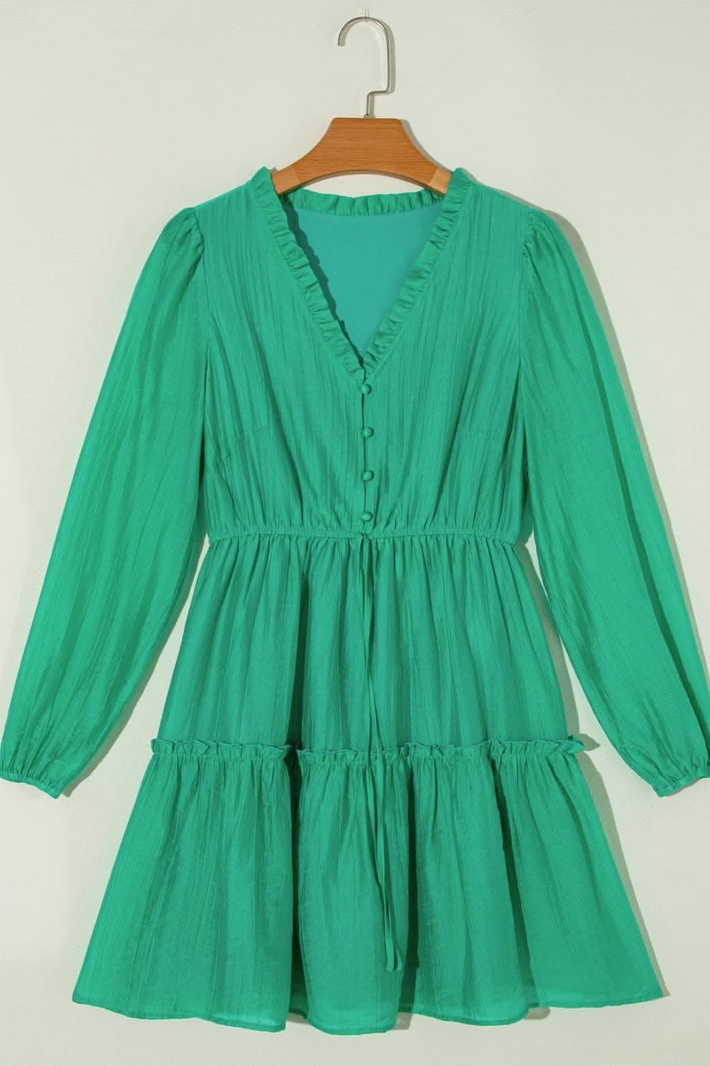 Frill V-Neck Mini Dress - Chic Style for Effortless Elegance - Love Salve