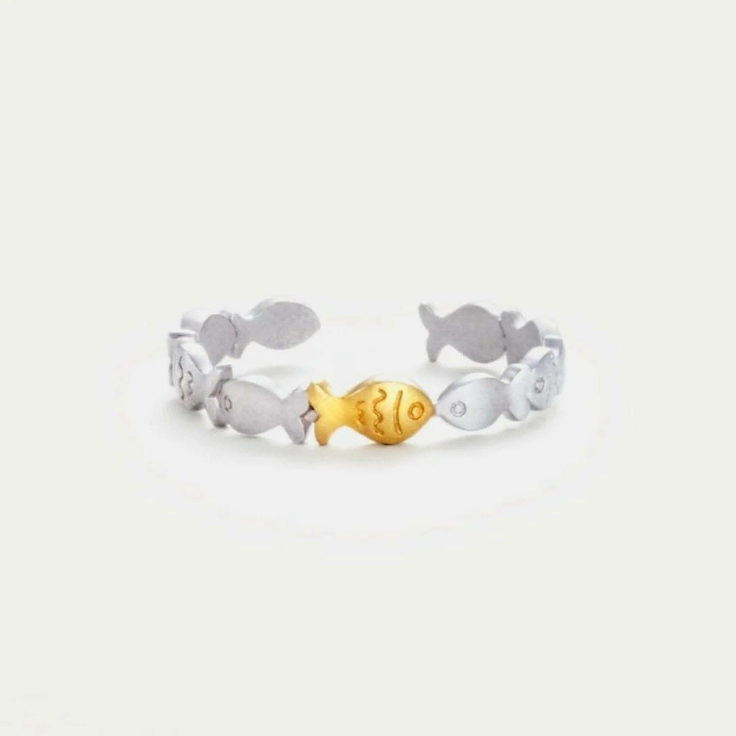Adjustable sterling silver fish ring - Love Salve