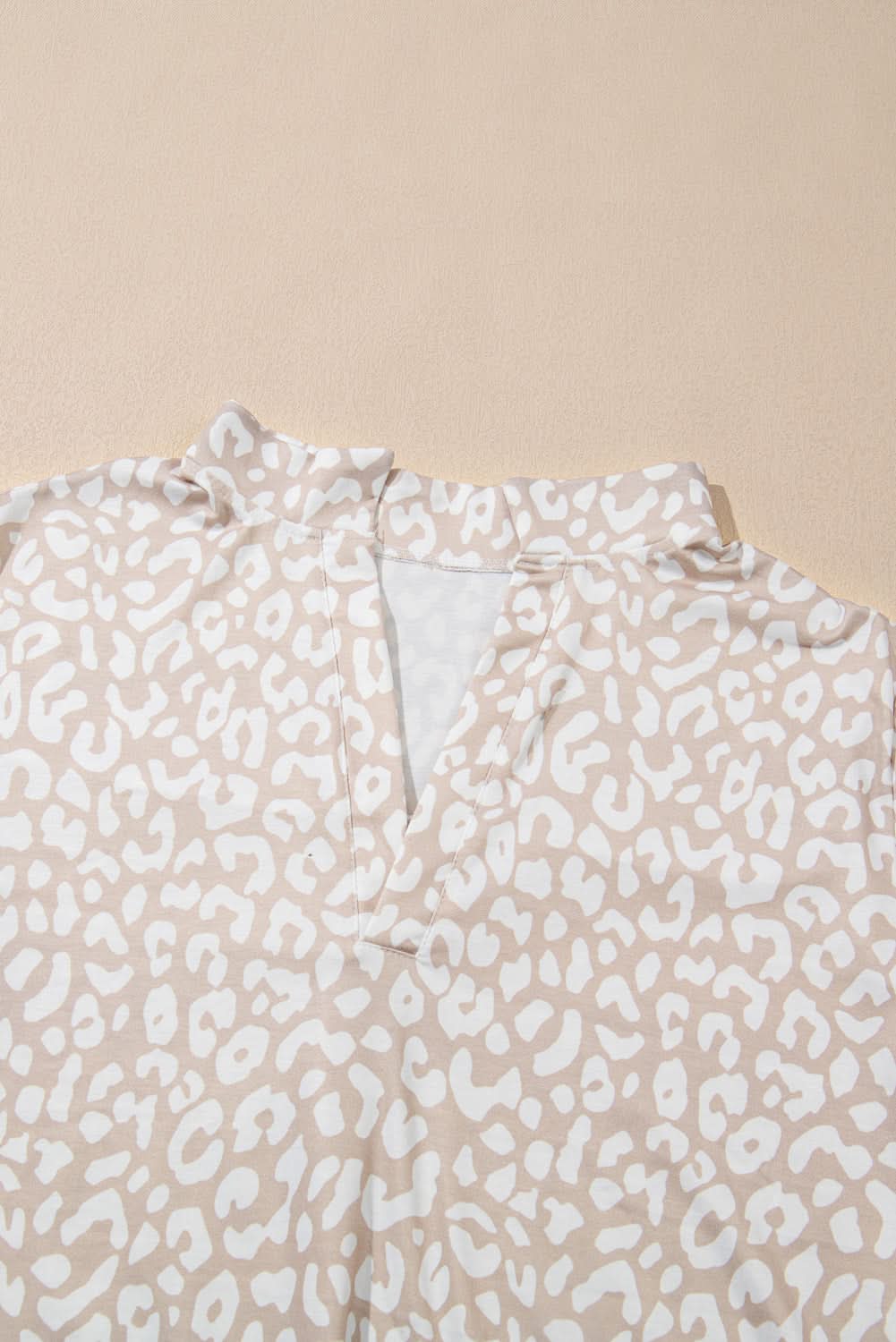 Apricot leopard print plus size top - Love Salve