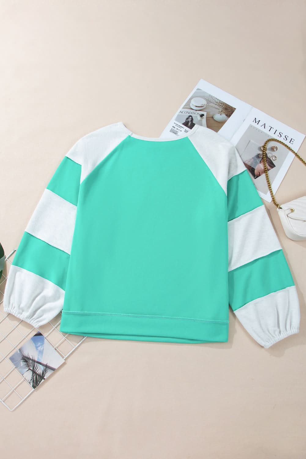 Aruba blue patchwork plus sweatshirt - Love Salve
