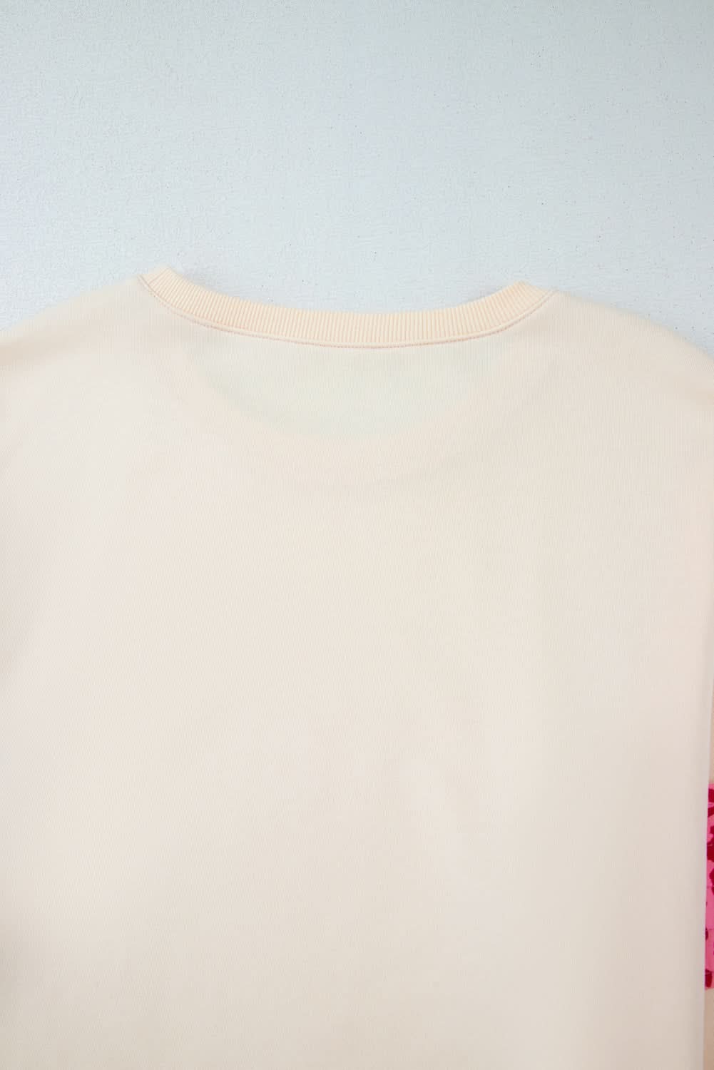 Beige plus size patchwork sweatshirt - Love Salve