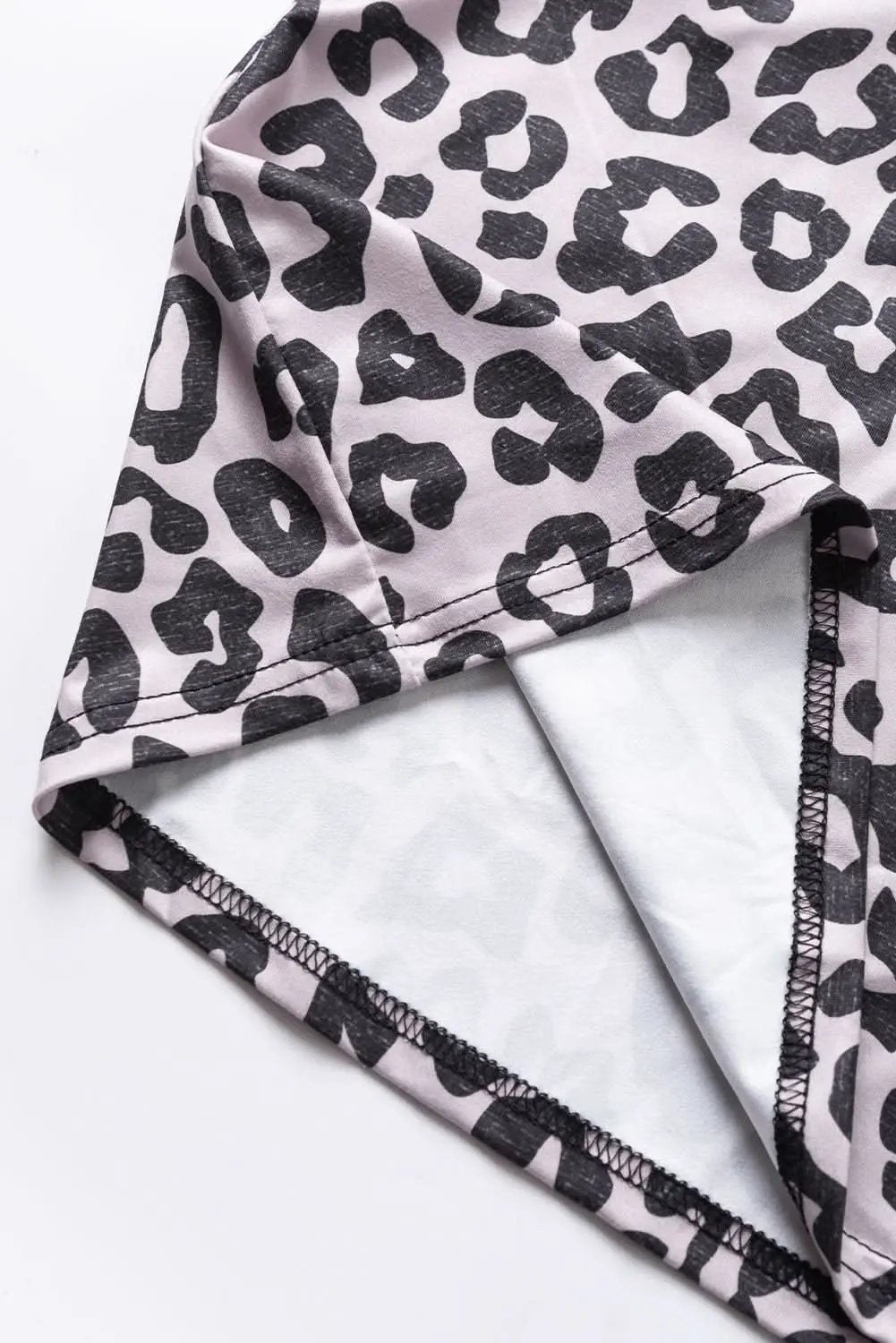 Black Half Leopard Patchwork Plus Size T-shirt - Love Salve