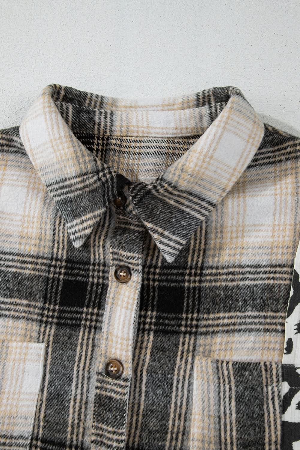 Black Plus Size Plaid Shacket - Love Salve