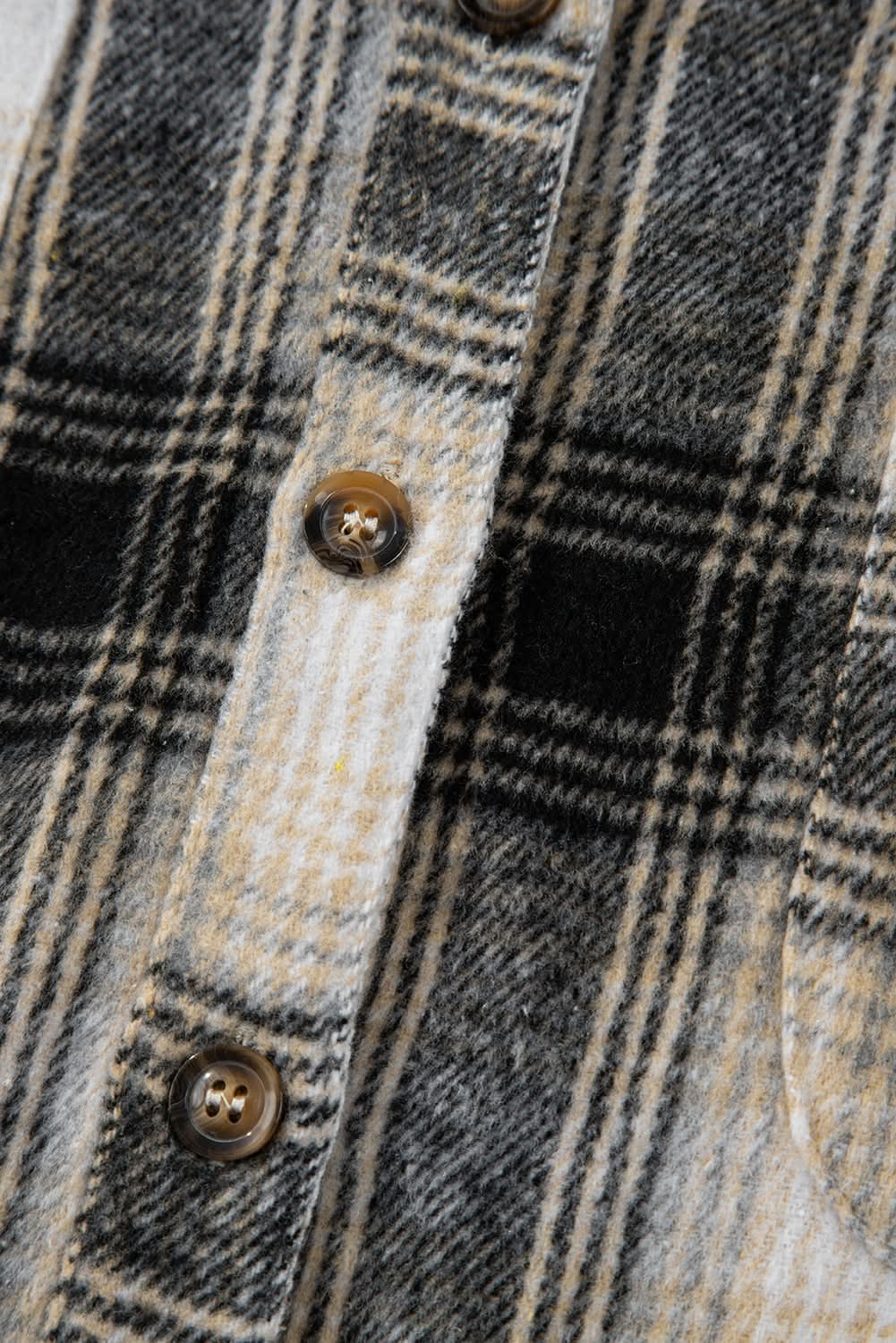 Black Plus Size Plaid Shacket - Love Salve
