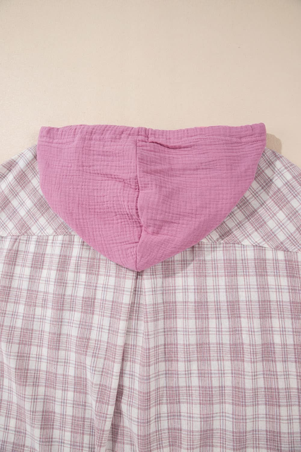Bonbon plus size plaid hooded shirt - Love Salve