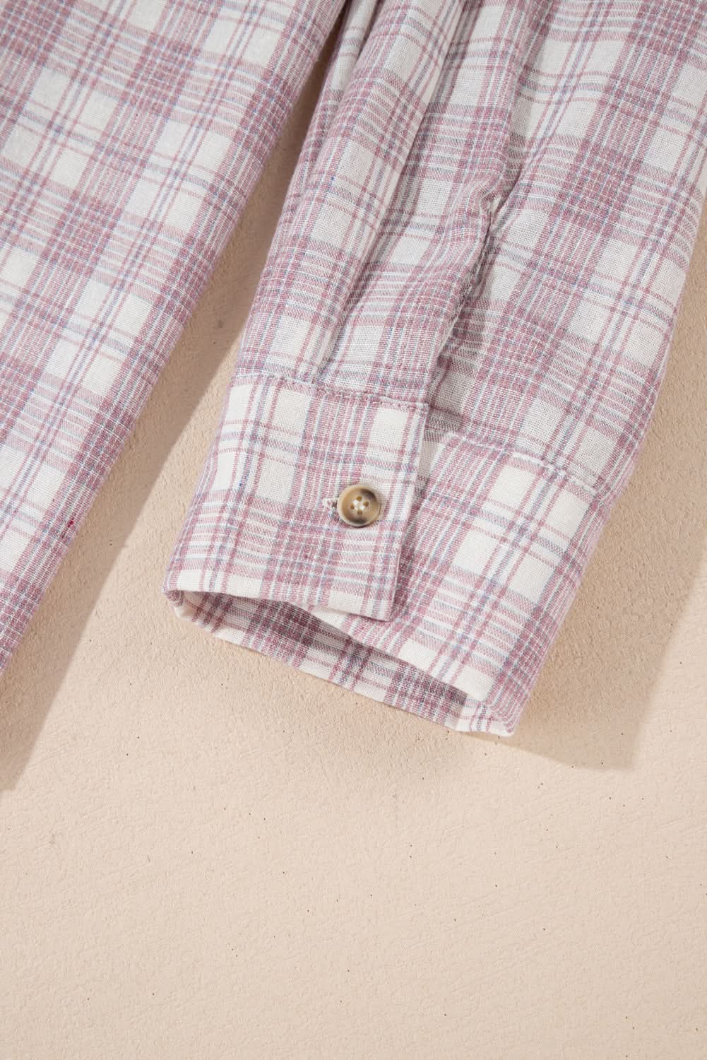 Bonbon plus size plaid hooded shirt - Love Salve