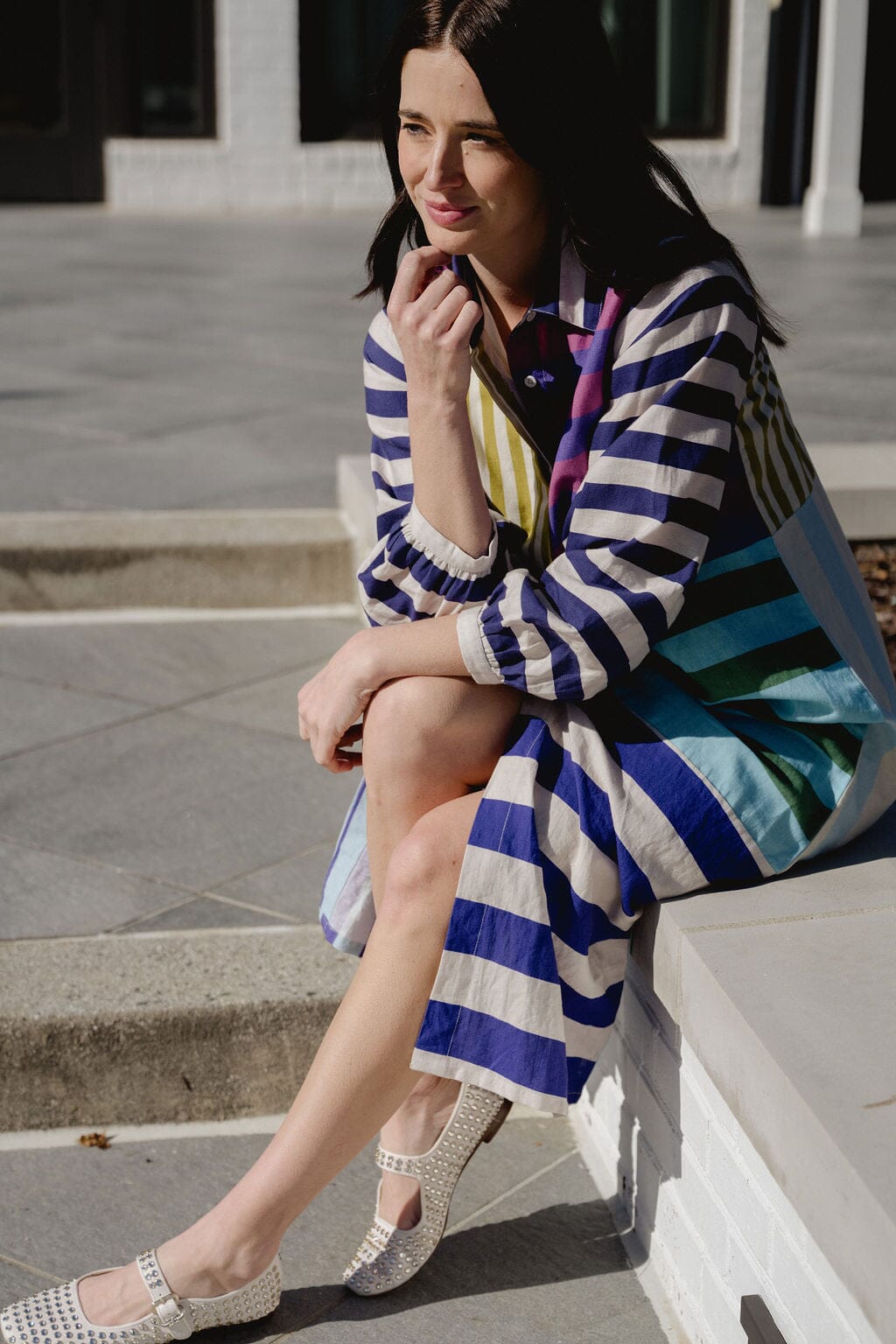 Sienna Linen Stripe Midi Dress