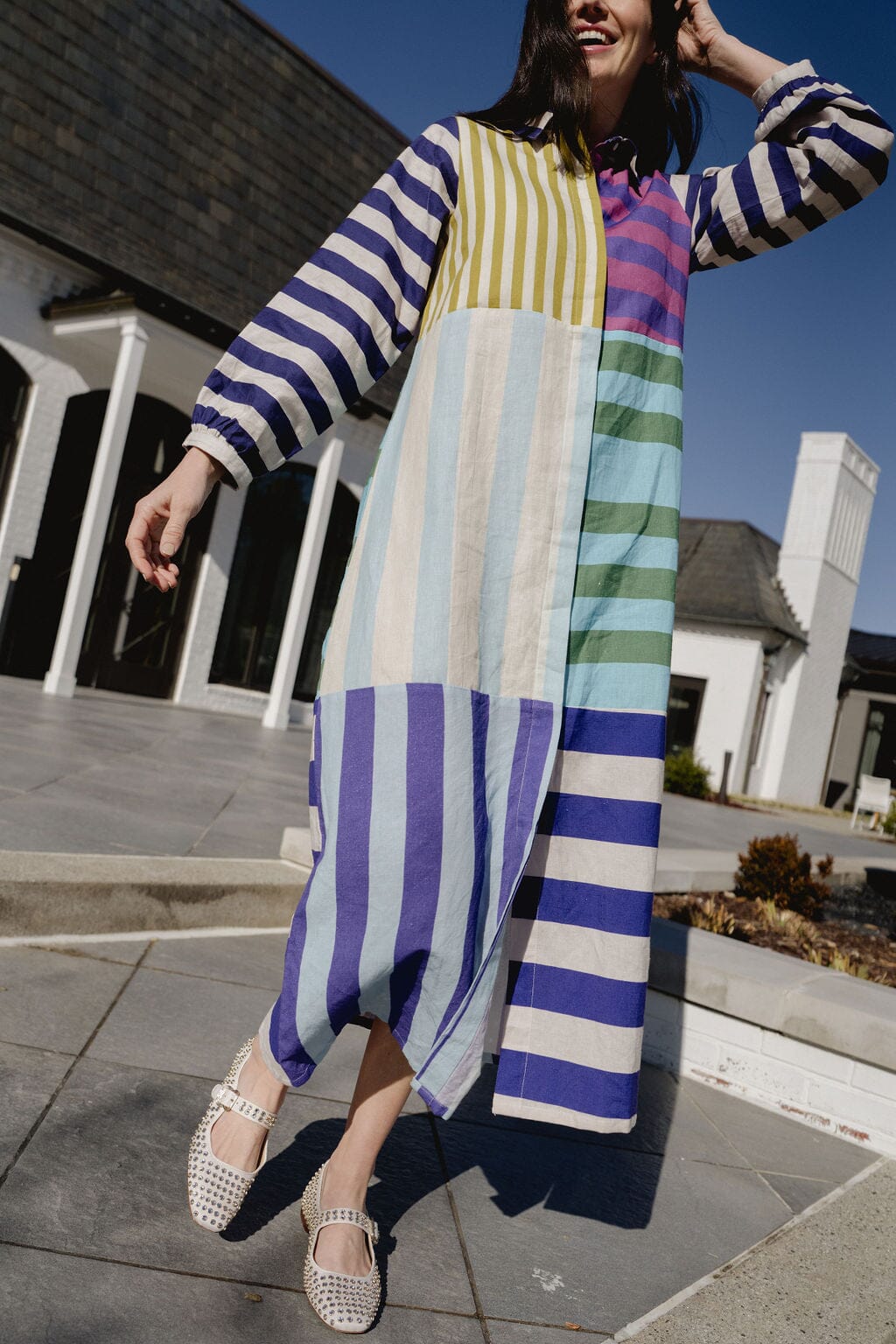Sienna Linen Stripe Midi Dress
