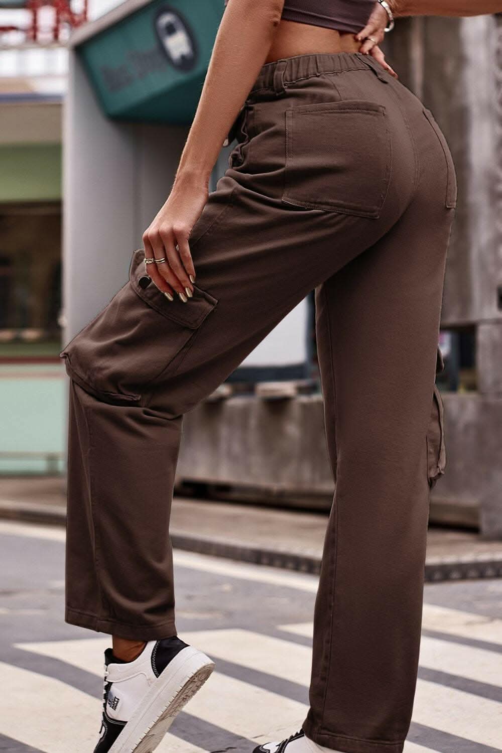 Buttoned knee pocket denim jeans - Love Salve