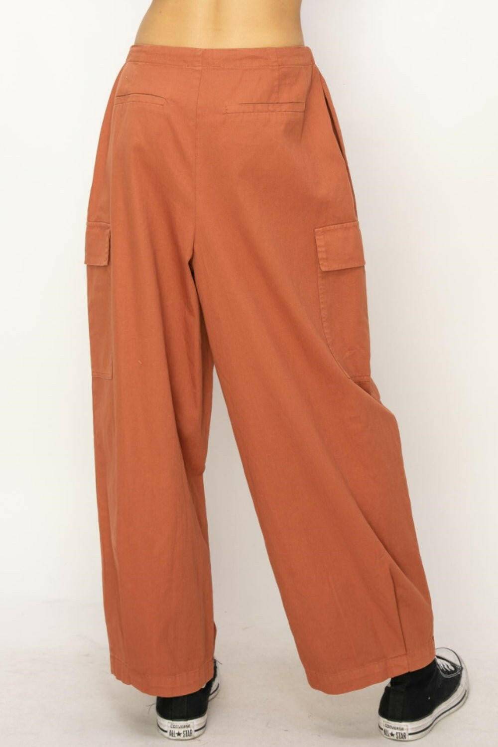 Cargo Chic Drawstring Wide Leg Trousers