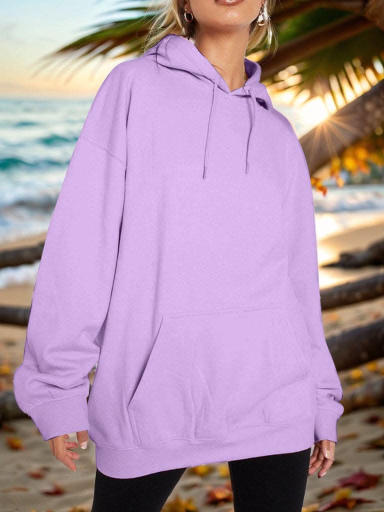 Casual drawstring hoodie with pockets