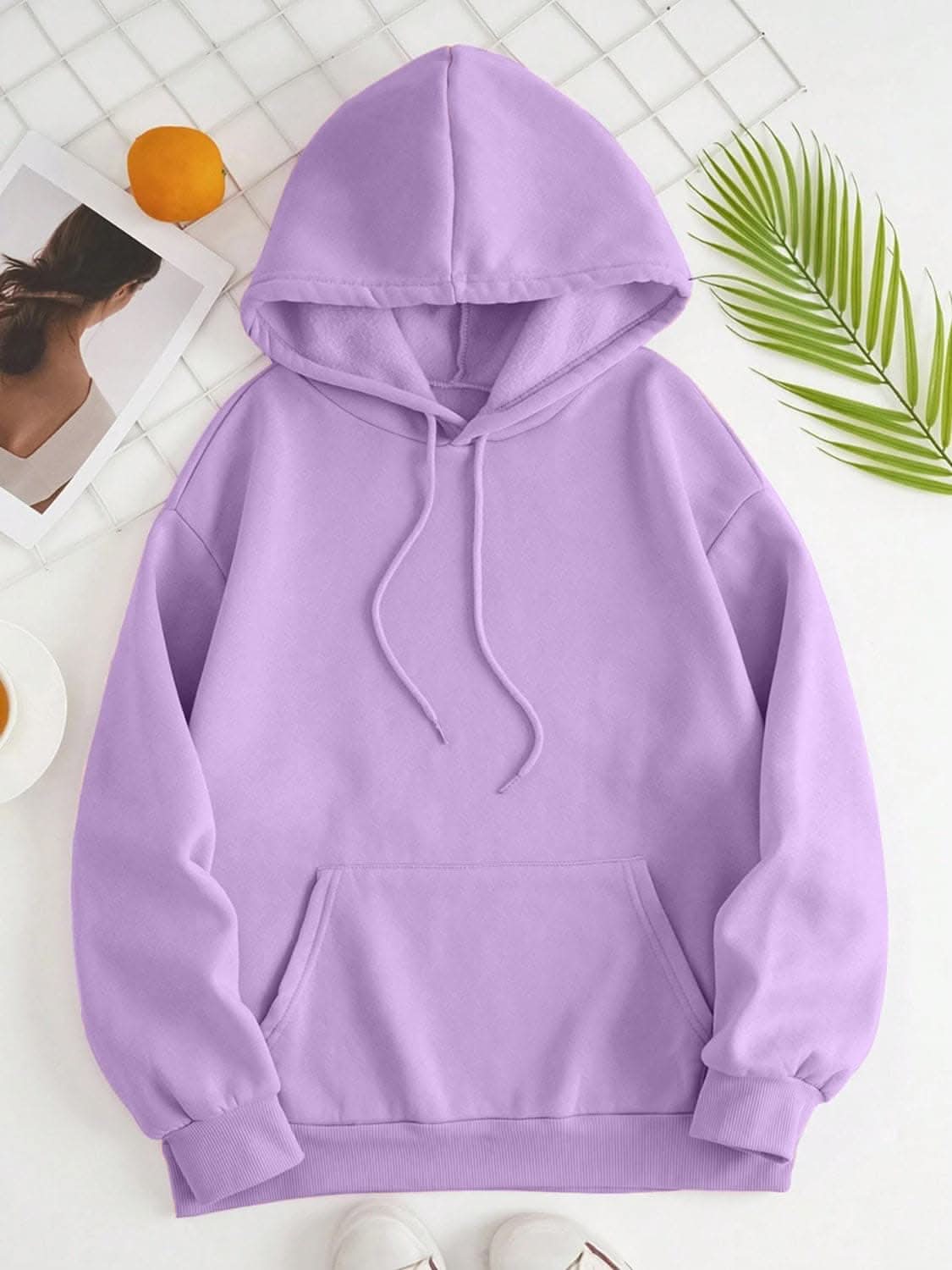 Casual drawstring hoodie with pockets