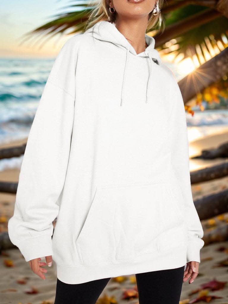 Casual drawstring hoodie with pockets