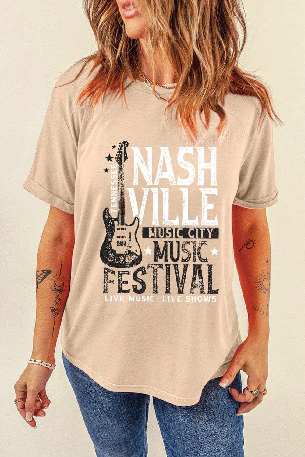 Casual letter graphic tee for women - Love Salve