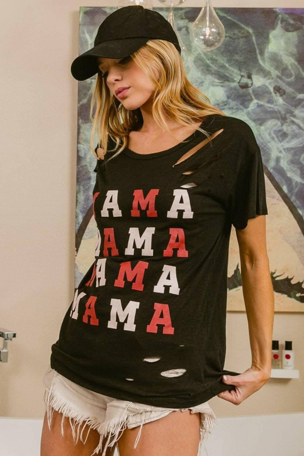 Celebrate Motherhood with Distressed Graphic Tee - Love Salve