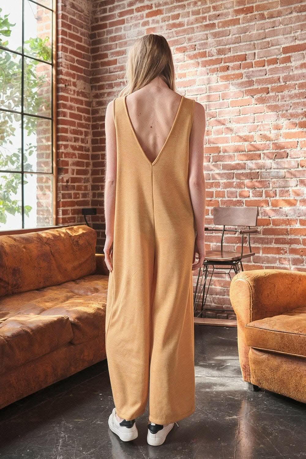 Ces Femme V-Neck Sleeveless Wide Leg Jumpsuit - Love Salve