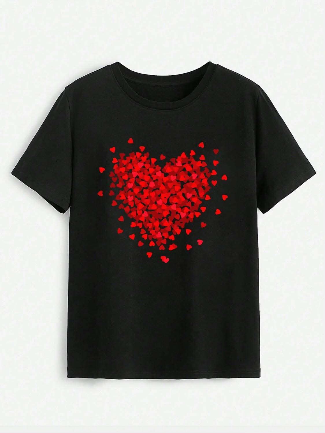 Charming Heart Print Tee