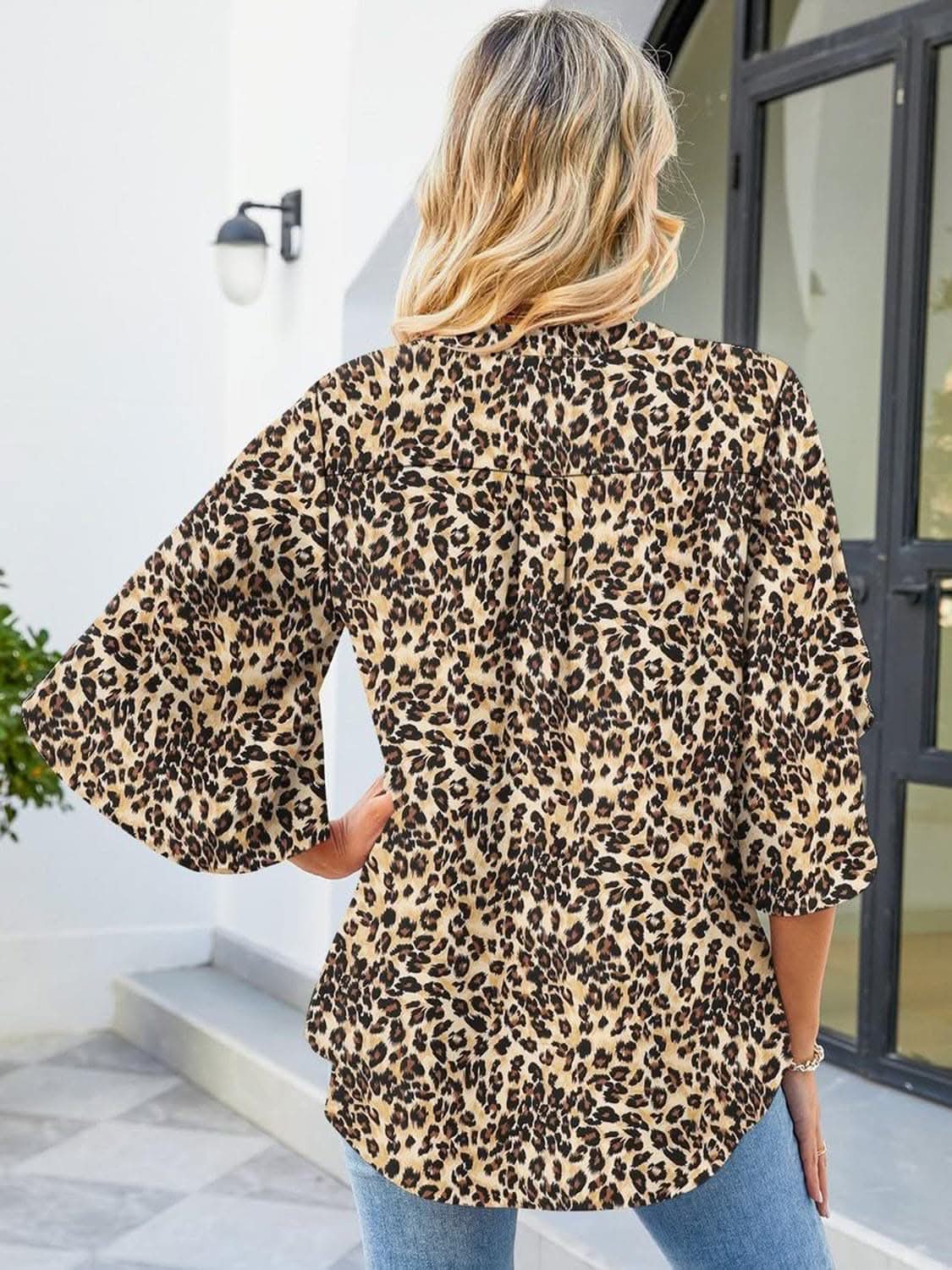 Chic Notched Sleeve Blouse - Love Salve