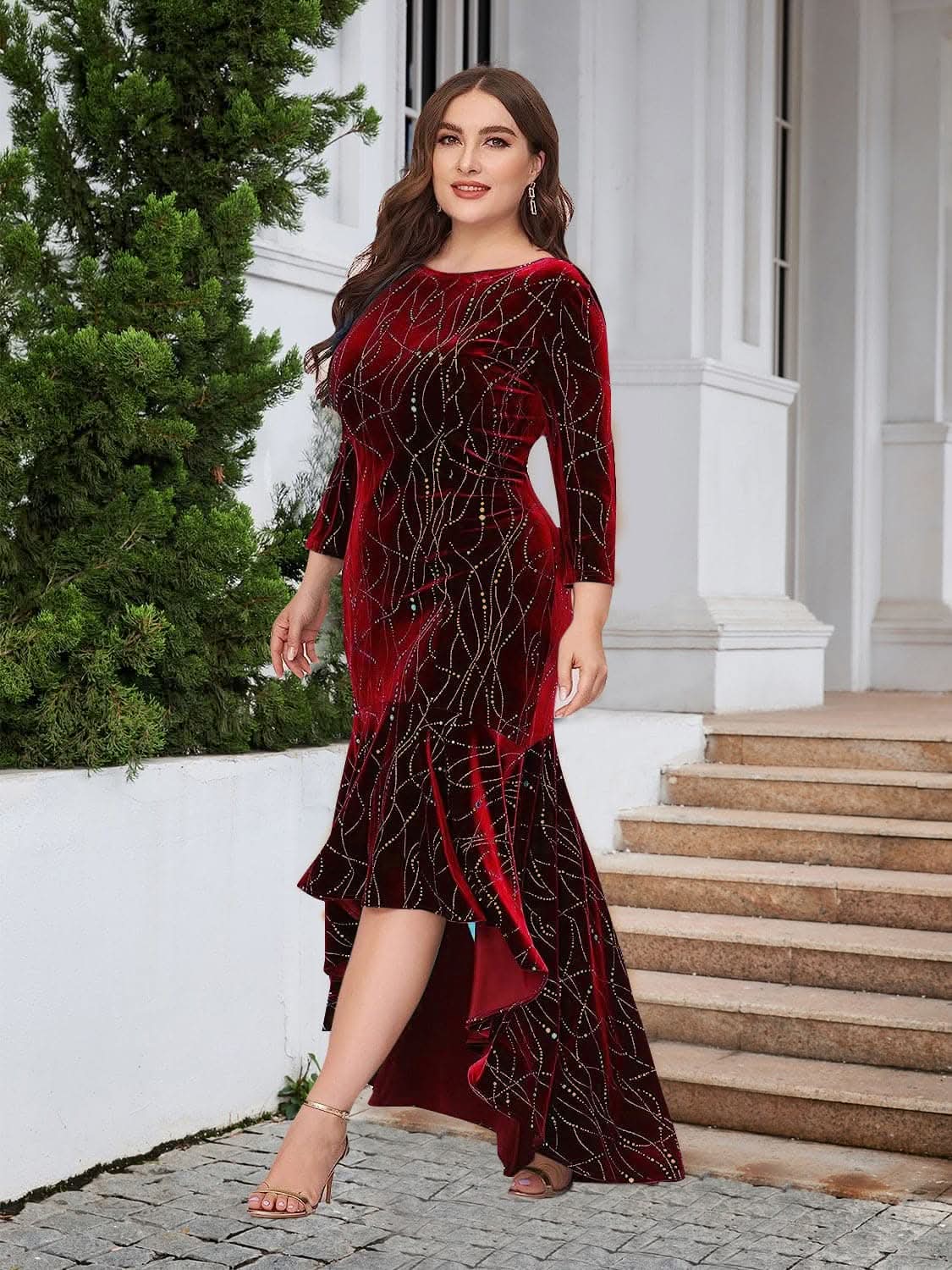 Chic Plus Size High-Low Dress
