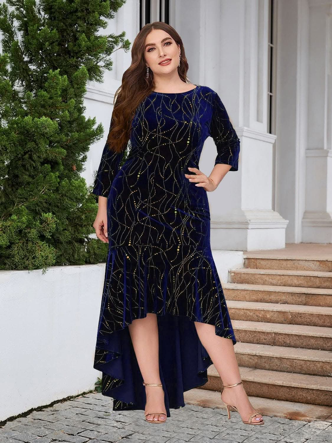 Chic Plus Size High-Low Dress