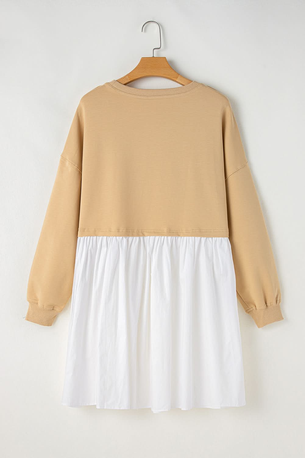 Chic apricot colorblock mini dress - Love Salve