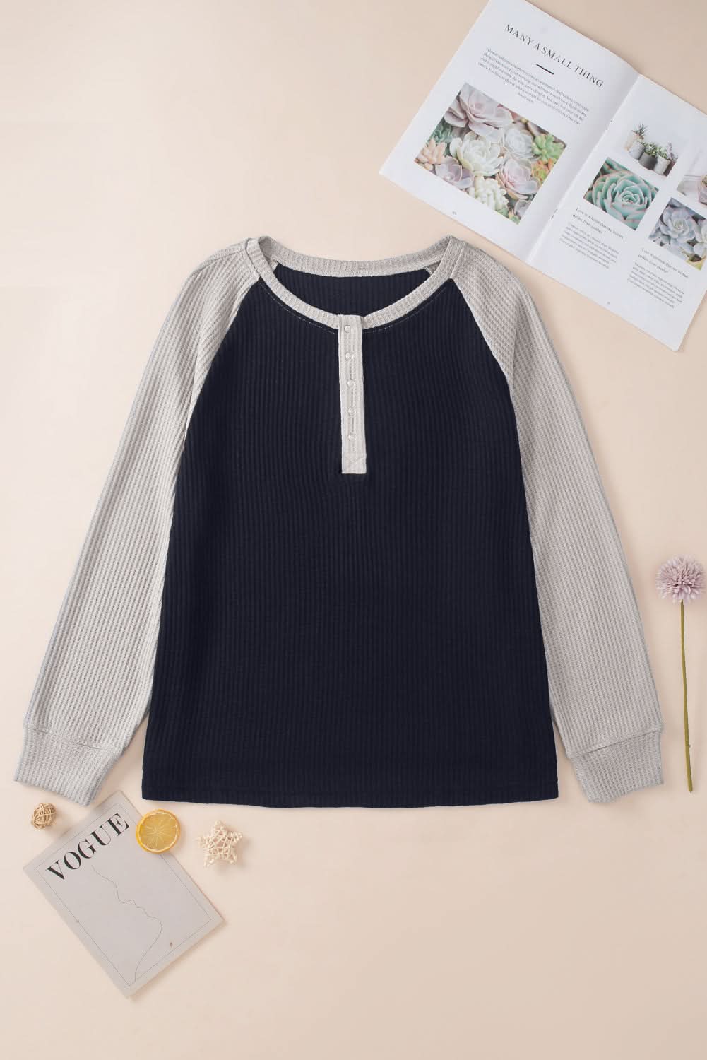 Chic black plus-size button-up top - Love Salve