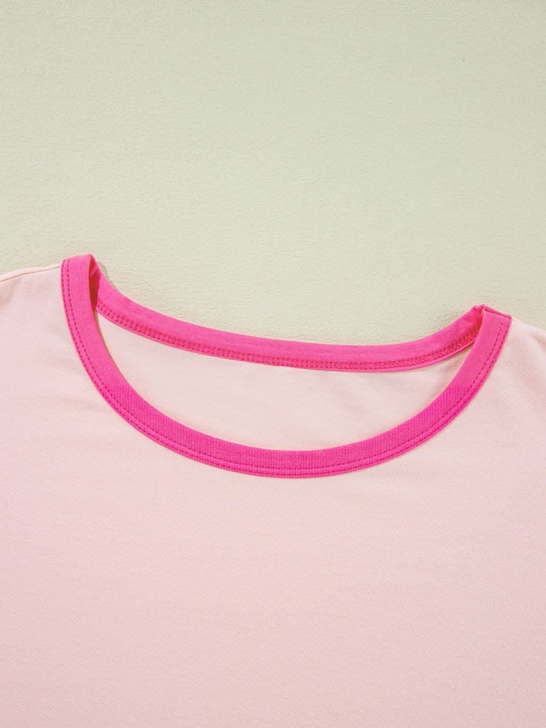 Chic color block graphic tee - Love Salve