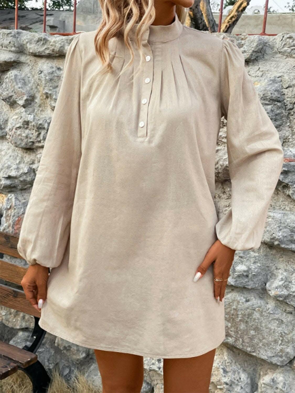 Chic cotton mini dress with sheer details - Love Salve