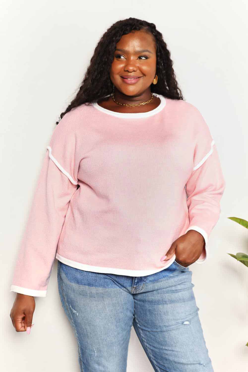 Chic dropped shoulder knit top - Love Salve