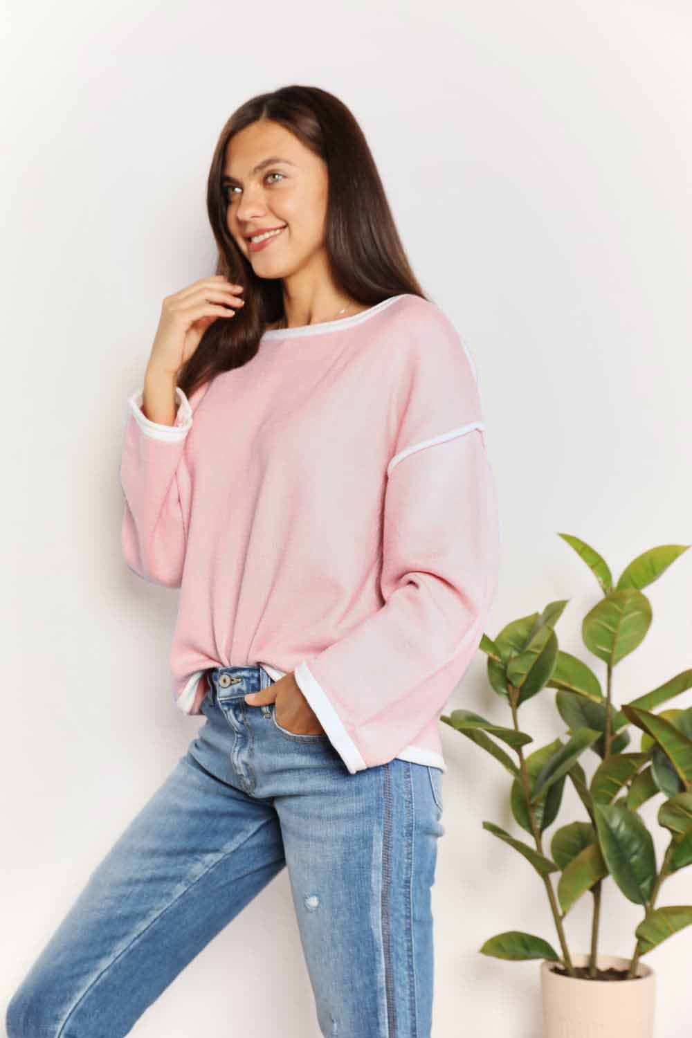 Chic dropped shoulder knit top - Love Salve