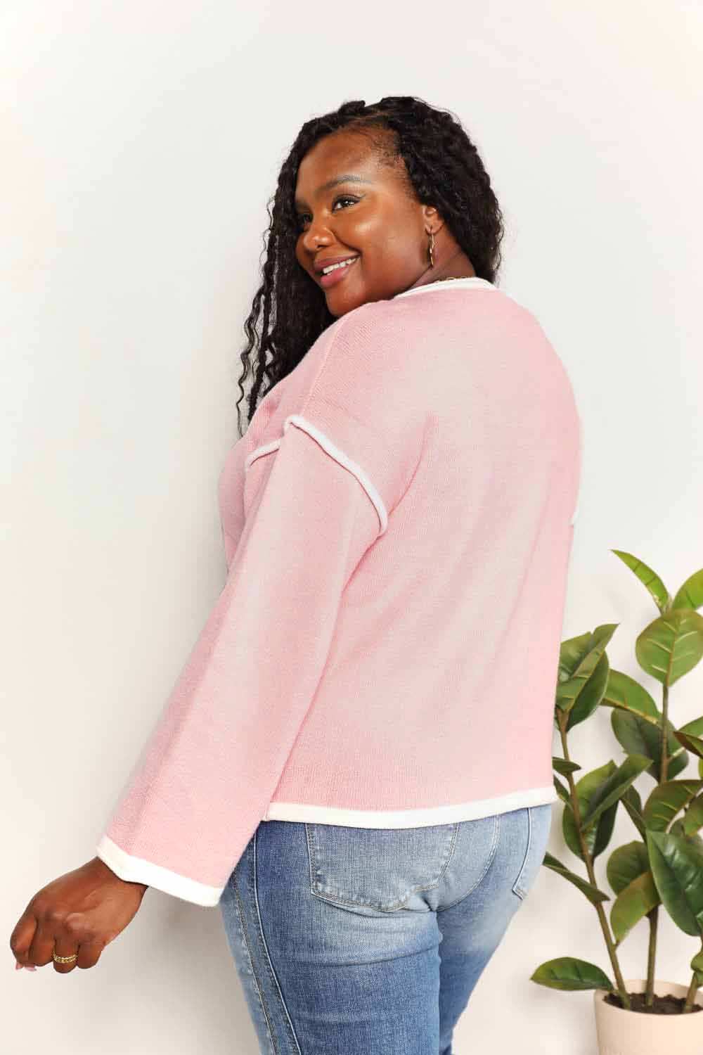 Chic dropped shoulder knit top - Love Salve