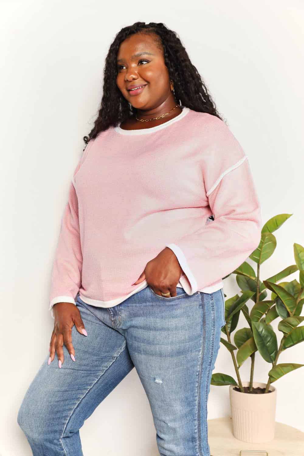Chic dropped shoulder knit top - Love Salve