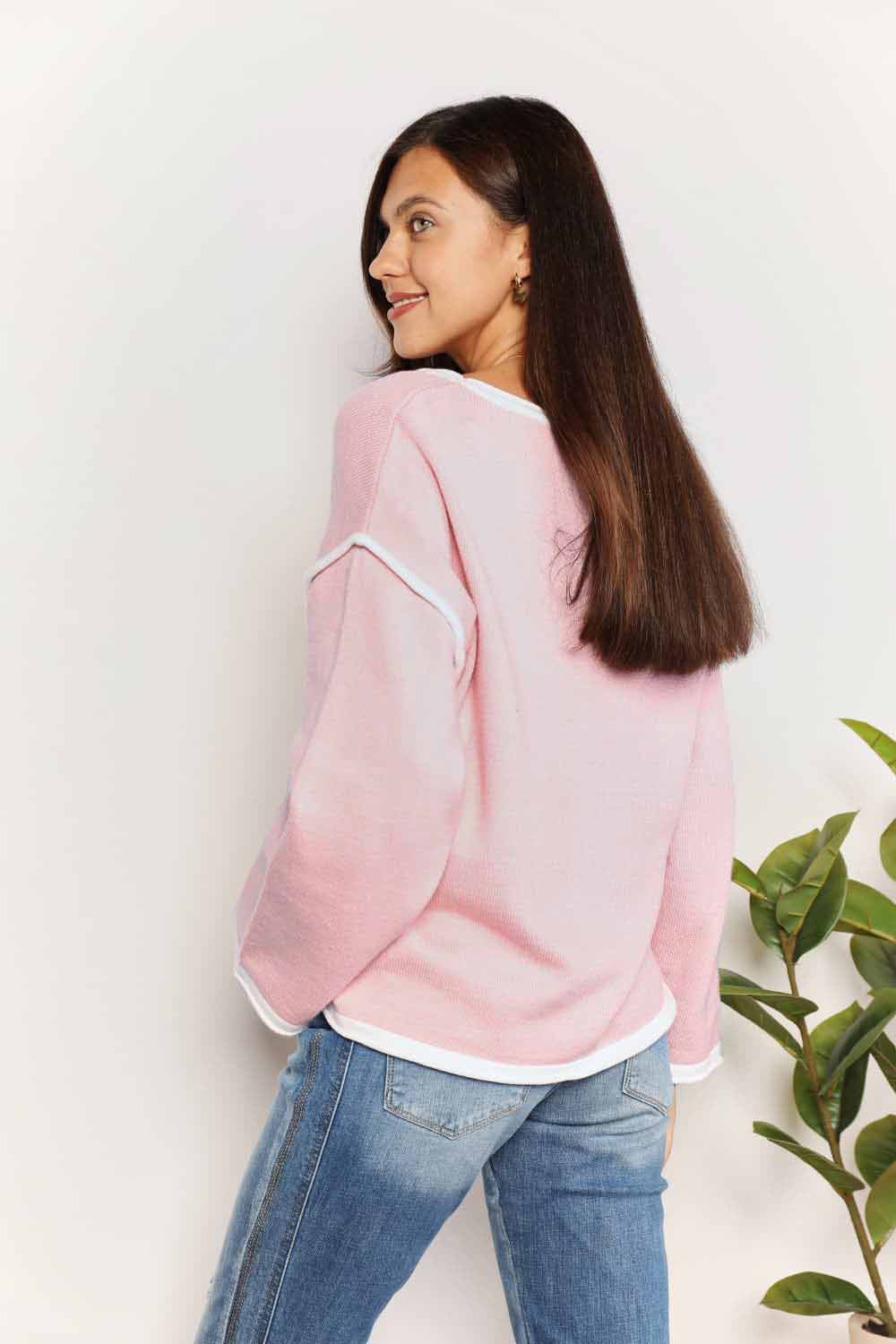 Chic dropped shoulder knit top - Love Salve