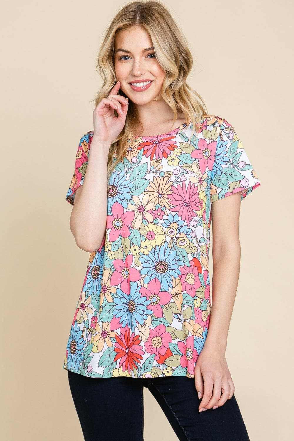 Chic floral tee by bombom - soft fabric - Love Salve