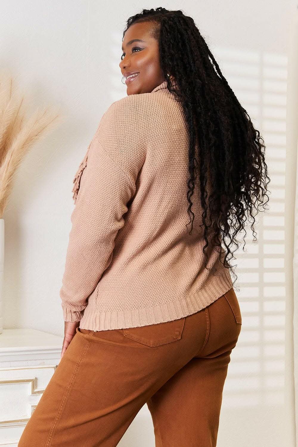 Chic fringe turtleneck sweater - Love Salve
